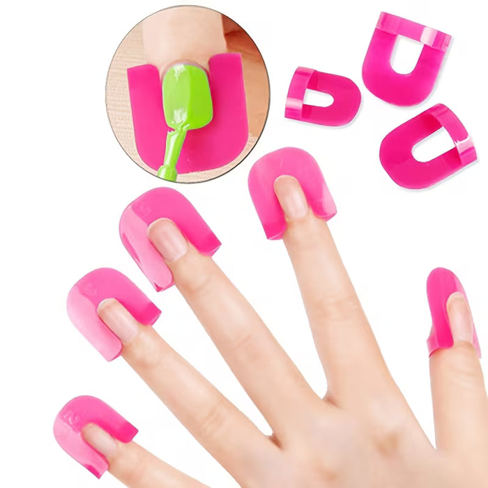 Kit de aplicación de esmalte de uñas de 26 piezas, protector -derrames en forma de U