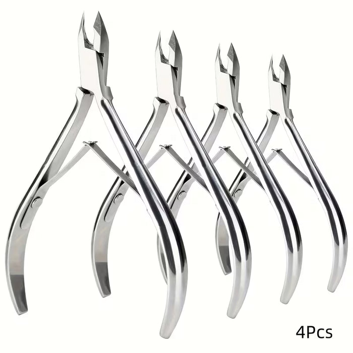 4 Paquetes Kit de Cortacutículas Mejorado con Cuchillas Afiladas y Cortaúñas de Punta Afilada