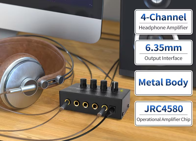 El HA400 es un amplificador de auriculares de 4 canales con un nivel de ruido ultra bajo