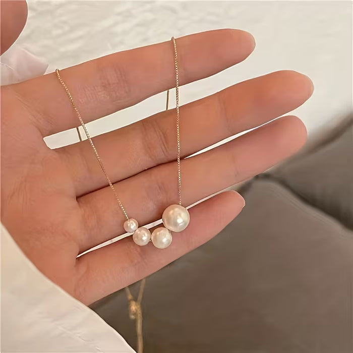 Collar con colgante de cuentas redondas elegante, una pieza moderna y minimalista para mujer