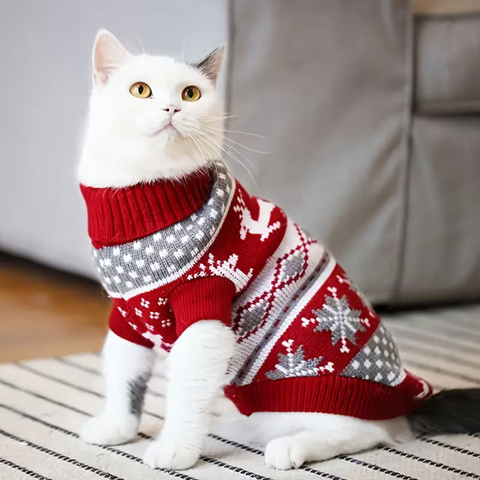 1 Suéter Adorable de Navidad para Perro con Reina Cielo y Copo de Nieve
