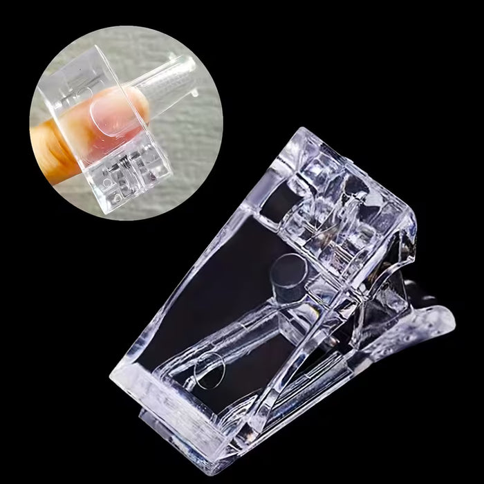 Juego de 5 Piezas para Arte de Uñas: Pinzas Fijadoras de Moldes, Pinzas para Gel con Soporte