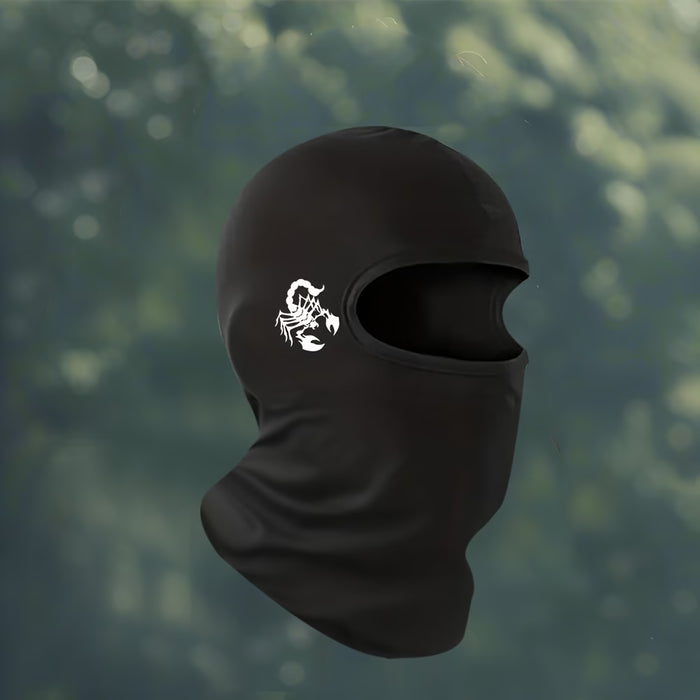 Cubierta para la cabeza transpirable para hombre, Máscara de ciclismo estampada en negro a la moda