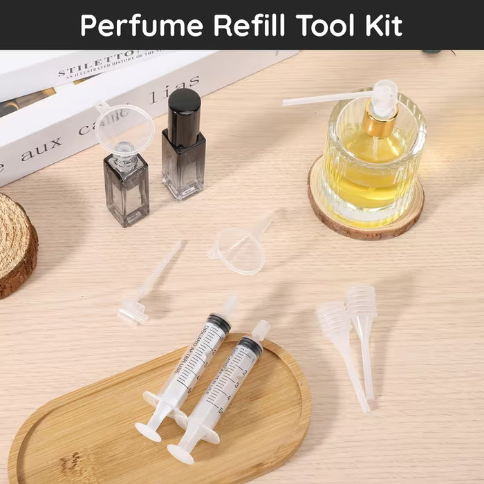 8 piezas, juego de herramientas de transferencia de perfumes transparentes de plástico