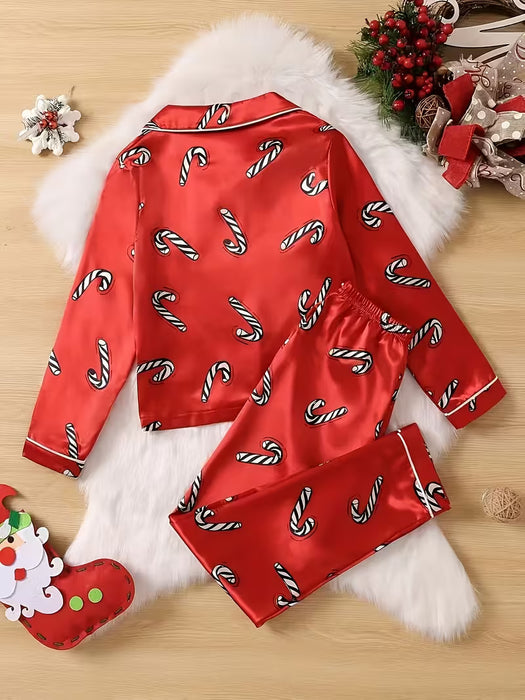 Ropa de estar en casa para niños con estampado de diseño navideño