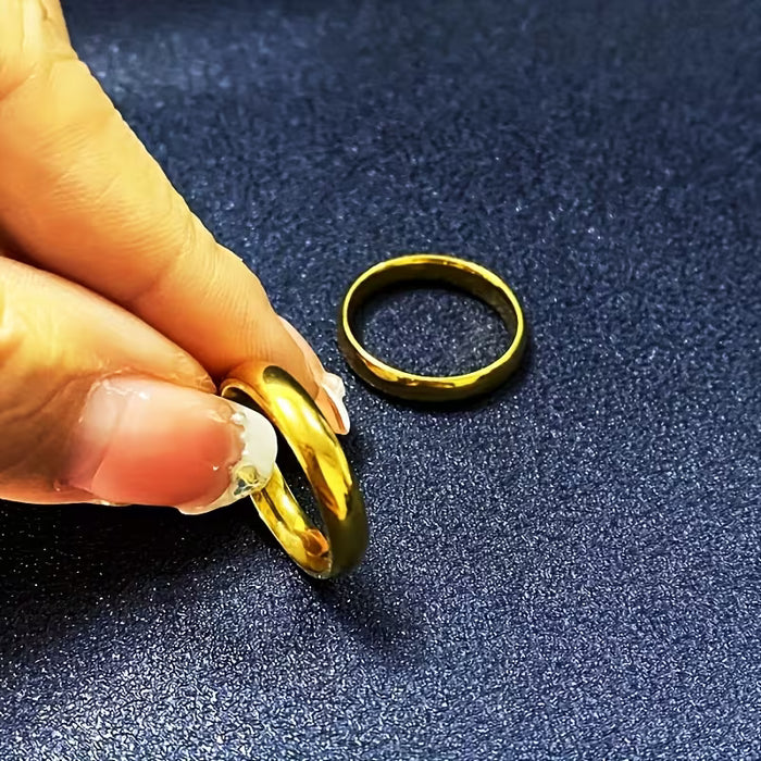 1 anillo lujoso de 24K chapado en oro, con un diseño clásico