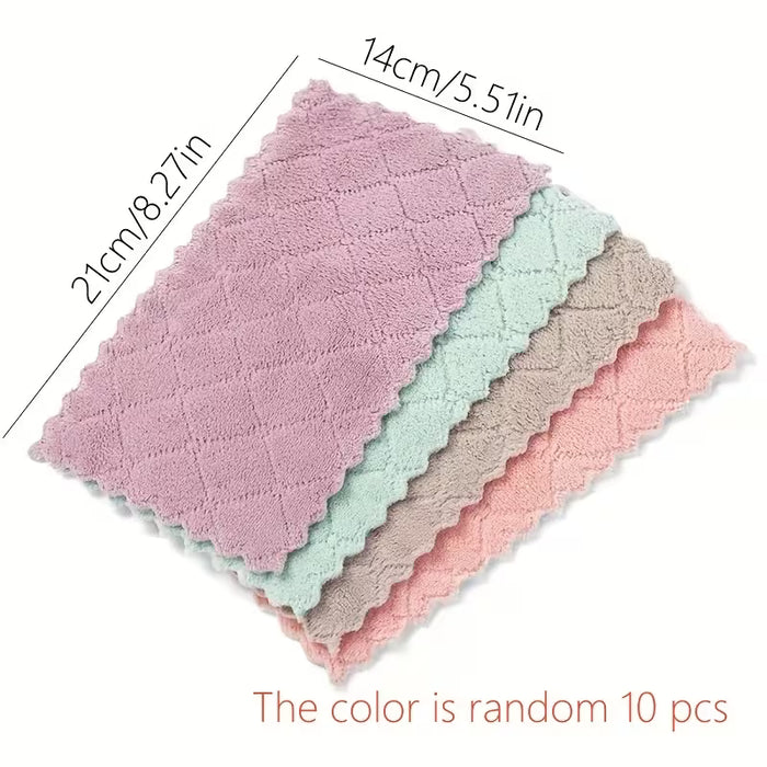 12pcs de Paño de cocina de coral de secado rápido