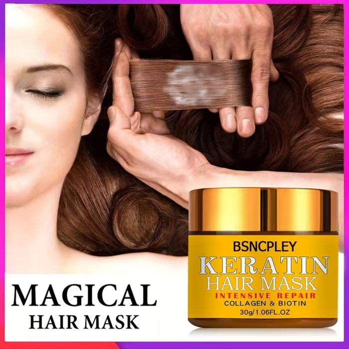 Mascarilla Capilar de Queratina de 1.06Oz/Fortalece el Cabello, Acondicionador Intensivo Alisador