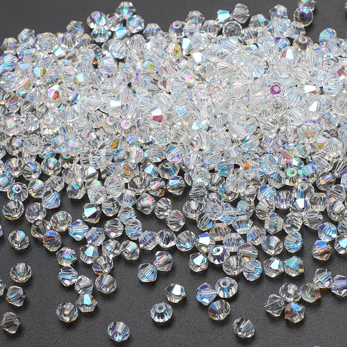 50 piezas de cuentas elegantes y surtidos de cuentas de 3 mm de cristal de vidrio con forma de diamante