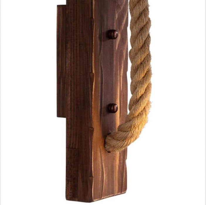 E26 E27 - Lámpara de pared de madera de estilo industrial para sala de estar - Quierox - Tienda Online