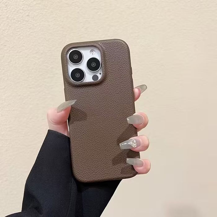 Funda para Teléfono - Carcasa Minimalista con Textura de Cuero para iphone 13 pro