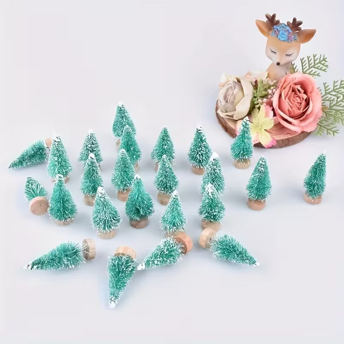 5pcs Árbol de Navidad Artificial Clásico Mini de Sisal con Escarcha