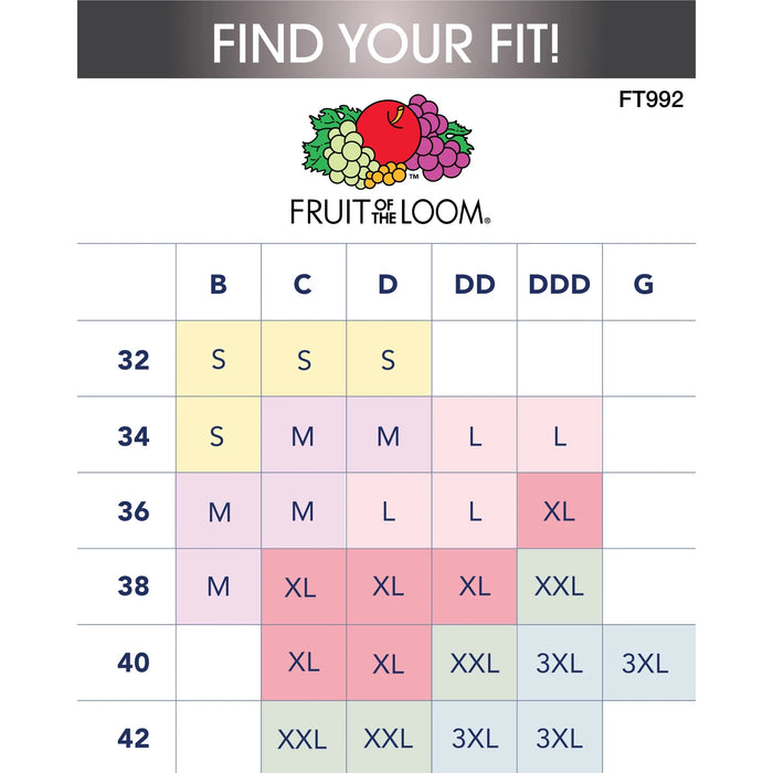 Sujetadores deportivos Fruit of the Loom de impacto medio para mujer (pack de 2) sin relleno