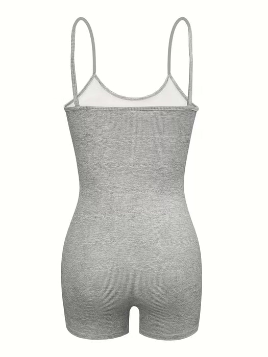 Mono Ajustado de Tirantes con Estampado de Letras y Animales para Mujer