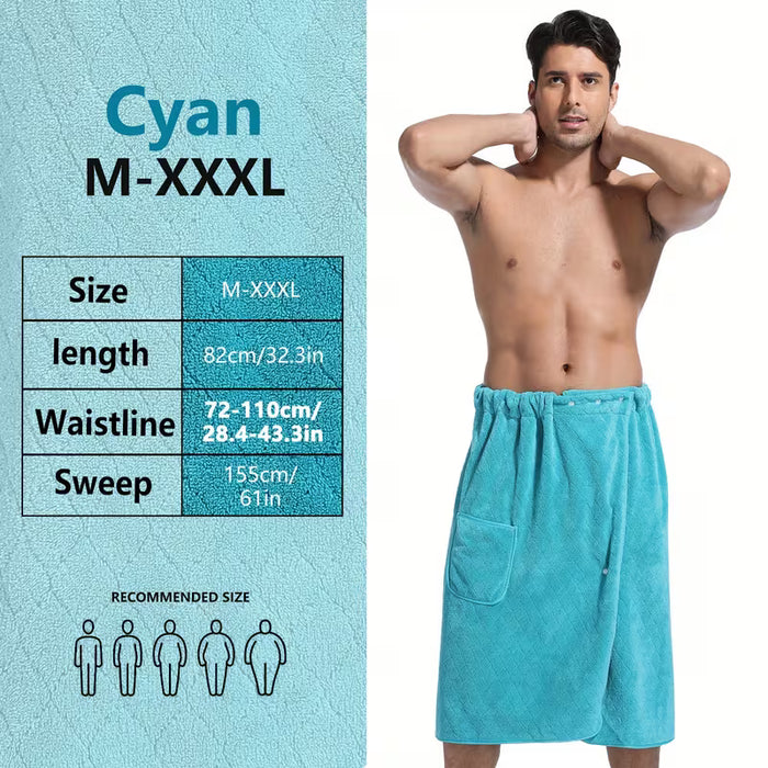 1 pieza de falda de baño para hombre de 82*155 cm, 280 g/m²