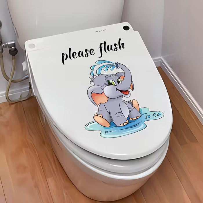 Un Adhesivo de Pared de Elefante para Decoración de Inodoro