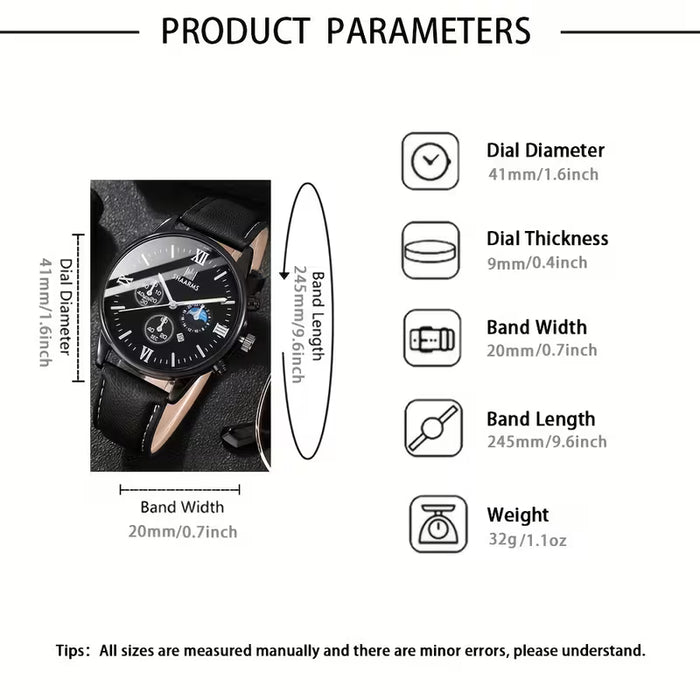 4 piezas/juego, reloj de hombre de estilo minimalista casual adecuado para el uso diario