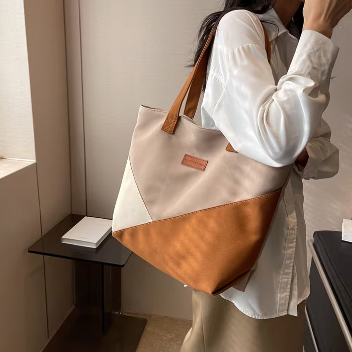 Bolso casual de Bloques de Color, Gran Capacidad para Mujer
