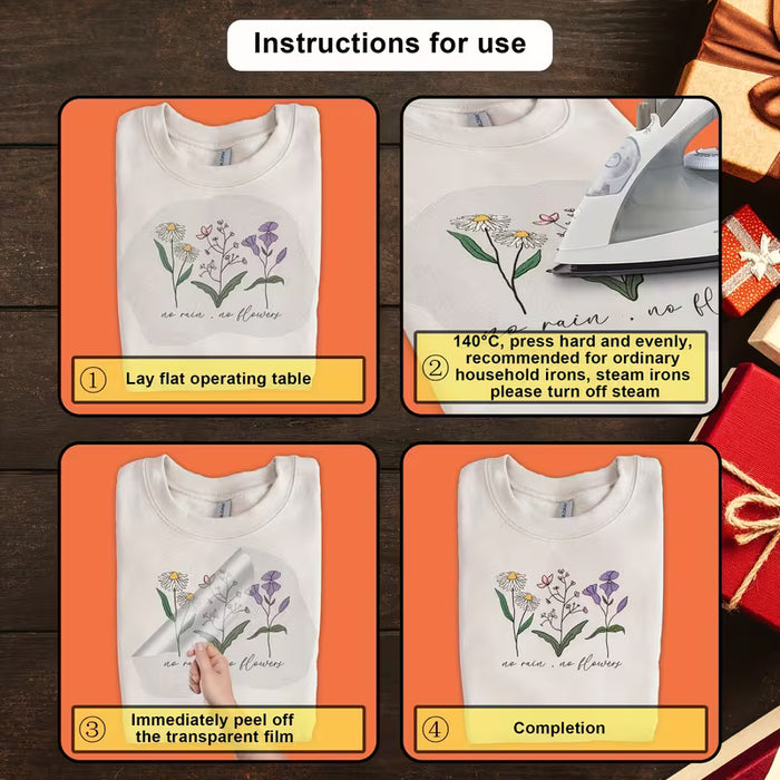 8 Láminas de Transferencias Termoadhesivas de Flores Vintage para Camisetas