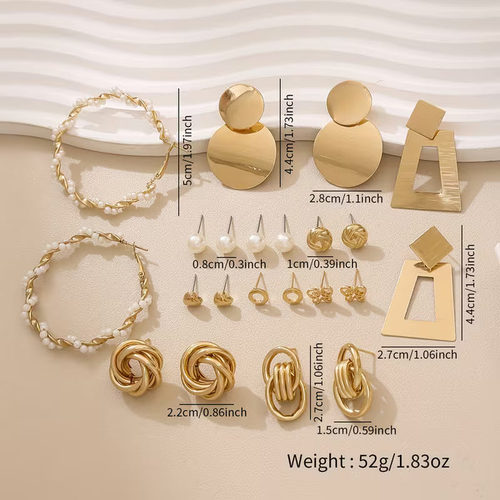 11pcs Juego de Aretes de Estilo Bohemio para Mujer, Pendientes de Corazón
