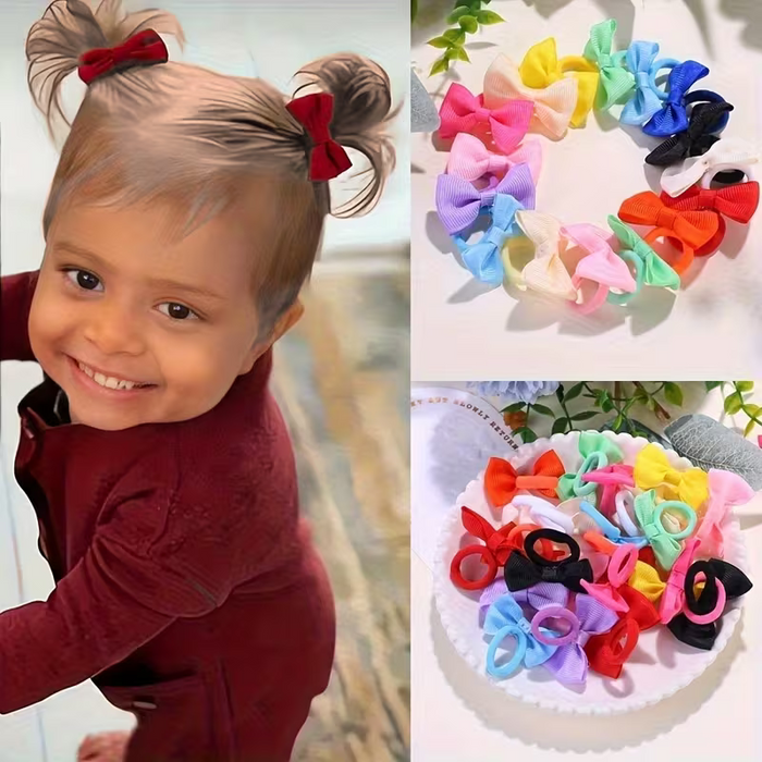 30pcs Pequeños Lazos para el Cabello 'S Anillo de Toalla Lazo Hecho a Mano