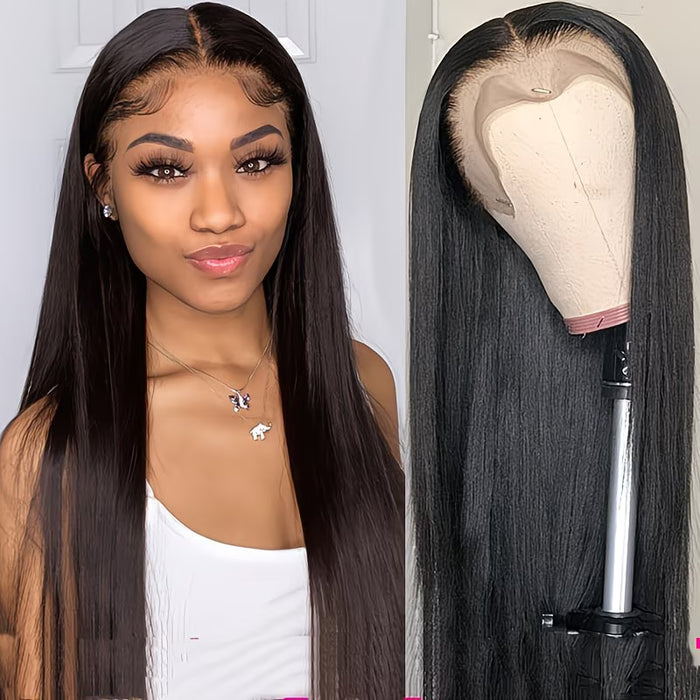 Peluca Negra Larga y Lisa Sintetica para Mujer 20 INCH