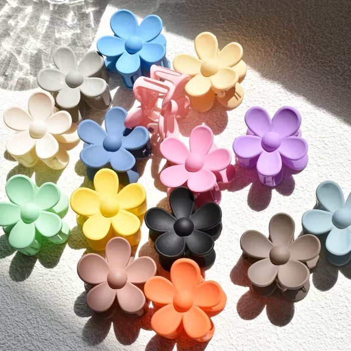 4 mini pinzas de flores pequeñas esmeriladas para mujer, de color neutro