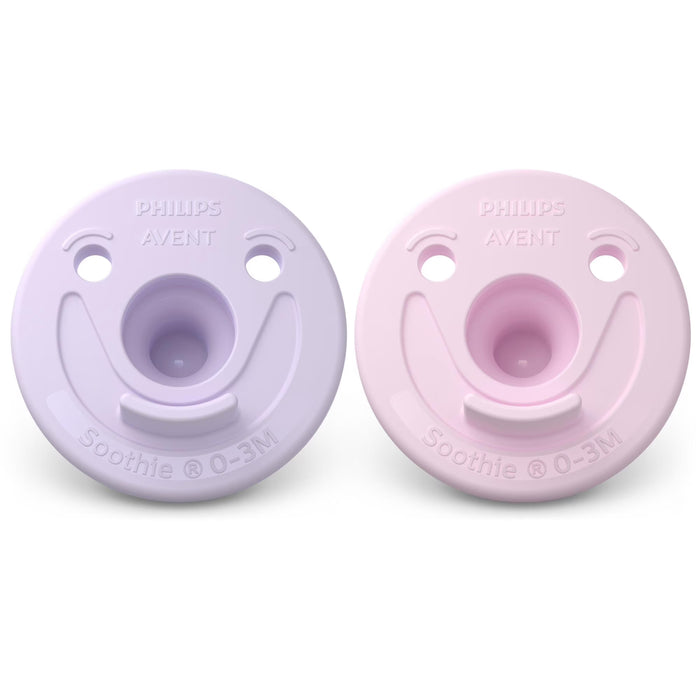 Philips Avent Soothie Chupete de silicona para bebés de 0 a 3 meses, paquete de 2
