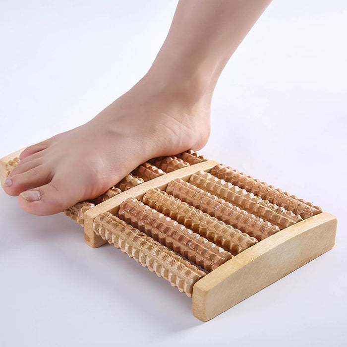 Eco Rodillo masajeador de pies de madera para fascitis plantar
