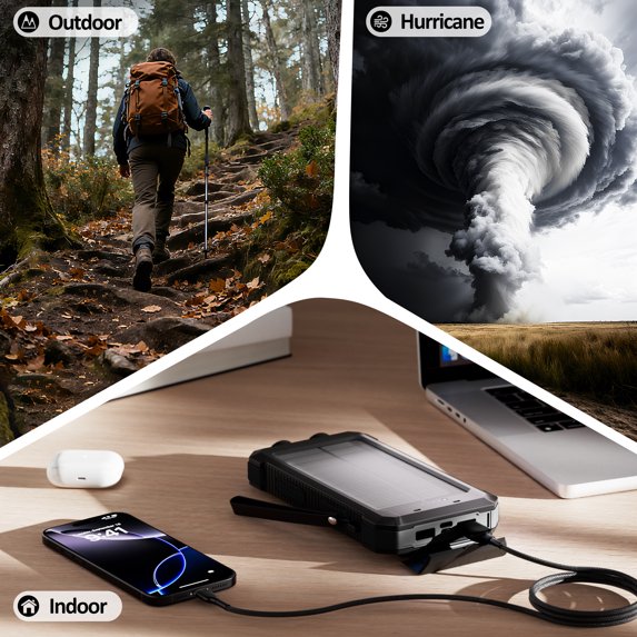 Batería externa solar portátil de 12 W para actividades al aire libre