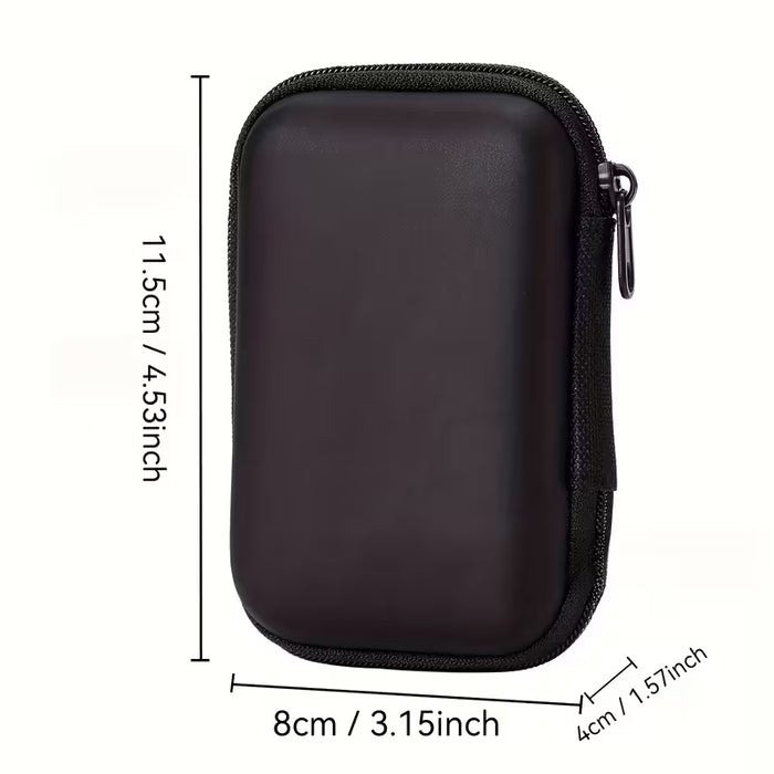 Funda Rígida Portátil para Auriculares de Viaje, Cable de Carga y Estuche de Almacenamiento para Cargador USB