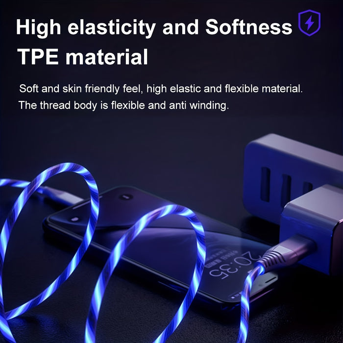 Cable de Carga Rápida USB con Luz LED para iPhone USB a Lightning