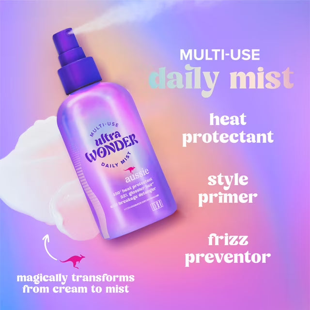 Spray desenredante multiusos Aussie Ultra Wonder Daily Mist, protector térmico 225 ml