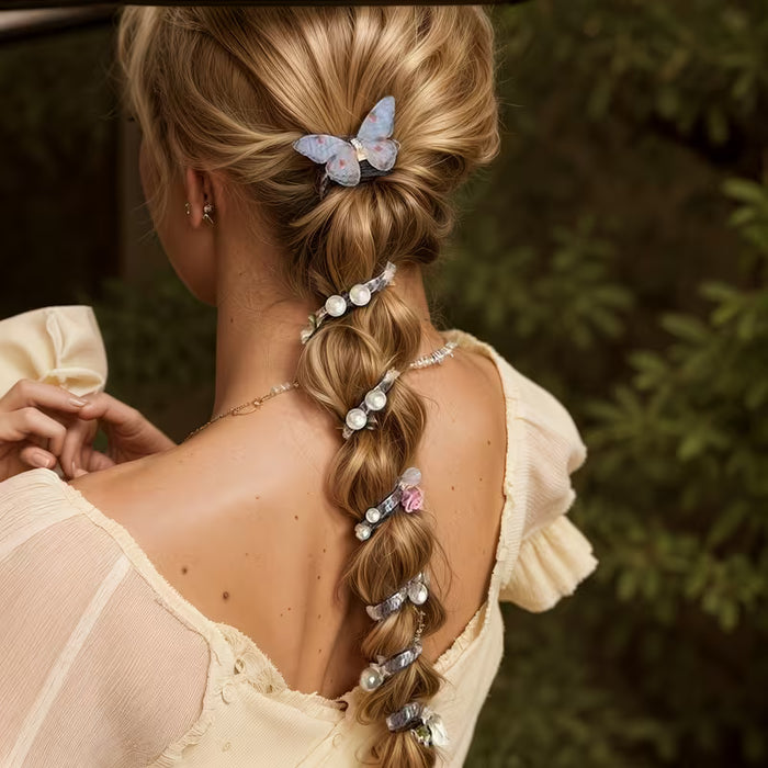 3pcs Lazos para el cabello dulces con forma de mariposa y rosa