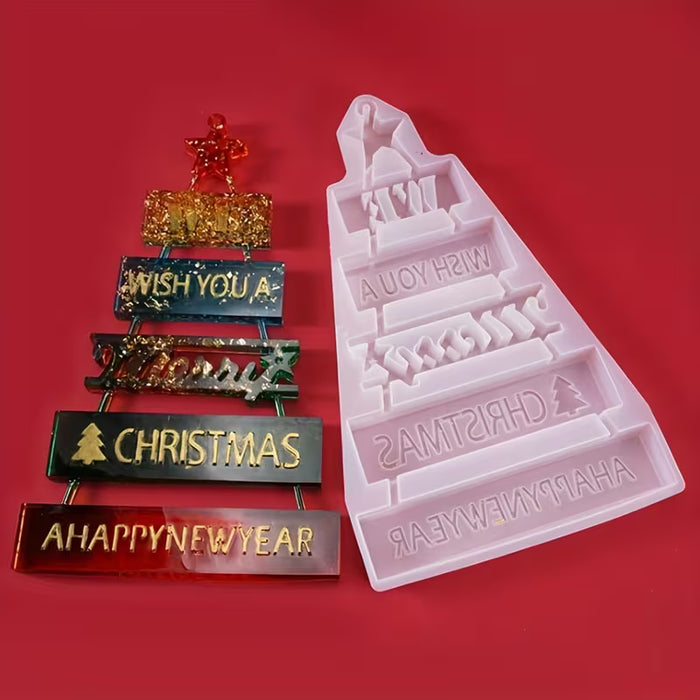 1pc Molde de silicona para árbol de Navidad de resina DIY
