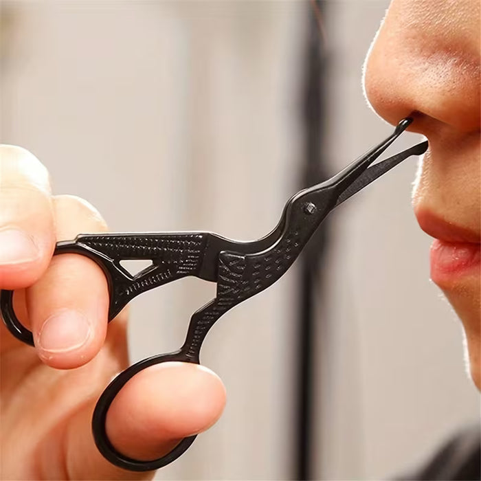 1pc Tijera Profesional en Forma de Grulla - Punta Redonda Segura para Cejas y Nariz