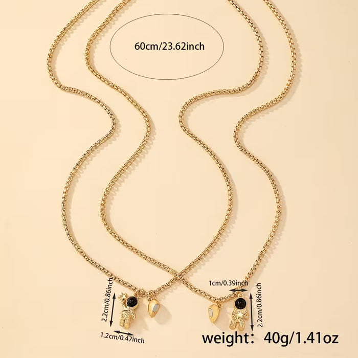 Conjunto de collar de astronauta, con temperamento atractivo para parejas