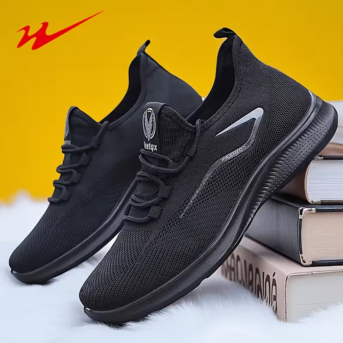 Zapatillas de punto transpirables para hombre de caña baja con cordones