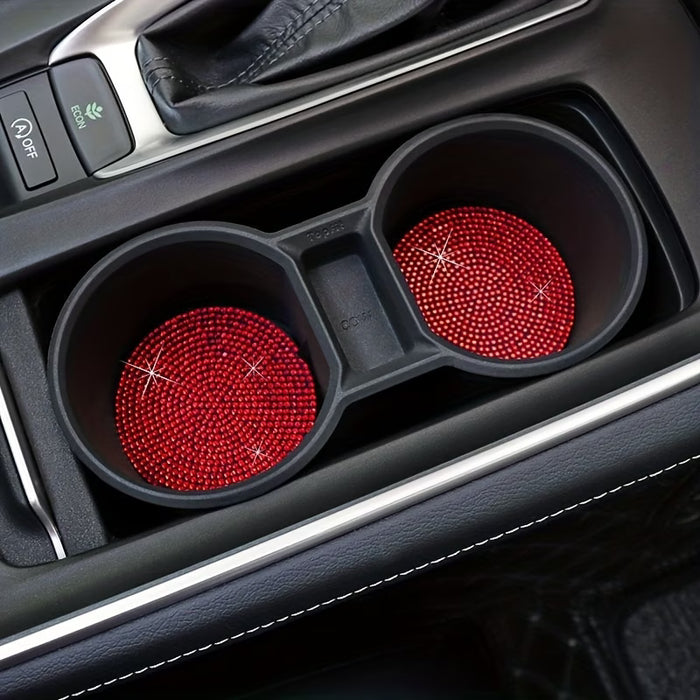2 posavasos de silicona brillantes para portavasos de coche