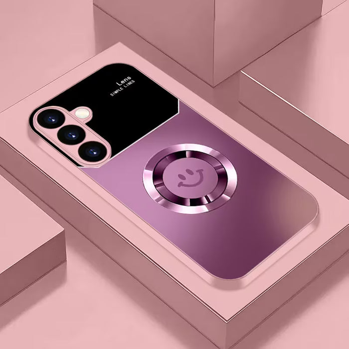 Funda de teléfono de vidrio templado líquido de cara feliz y brillante para  iphone 14 pro max