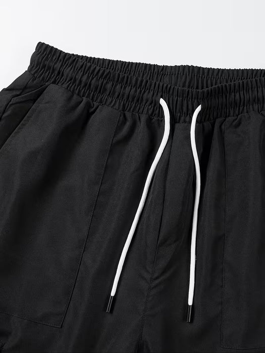 Pantalones cargo de tobillo para hombre con diseño estampado de doble bolsillo cargo