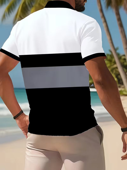 Camiseta estampada de lujo ligero, desprende un encanto maduro para hombre