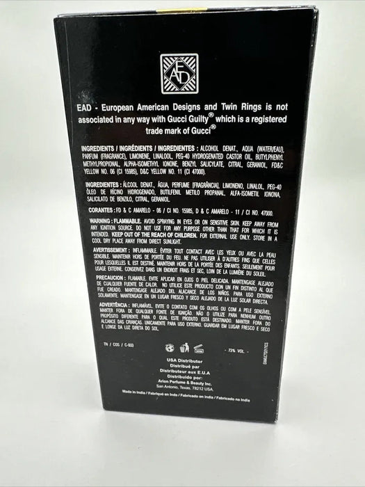 EAD Colonia para hombre Twin Rings Fragancia eau de toilette de 75ml - Quierox - Tienda Online