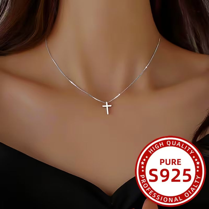 Collar de Moda para Mujer, Cruz Minimalista y Elegante, Cadena para Uso Diario