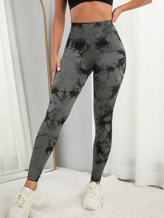 Easithlete Leggings deportivos de tie dye de cintura ancha - Quierox - Tienda Online