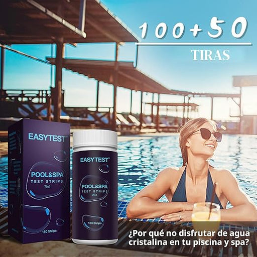 Easytest Tiras de prueba para piscina, 7 pruebas, 150 tiras - Quierox - Tienda Online
