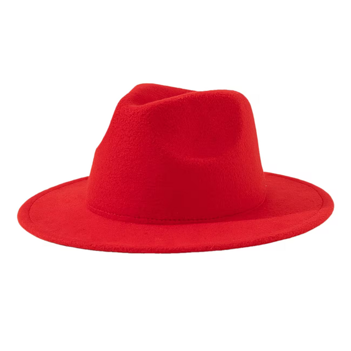 Sombrero de fieltro de ala plana y colorido, sombrero sencillo y moderno