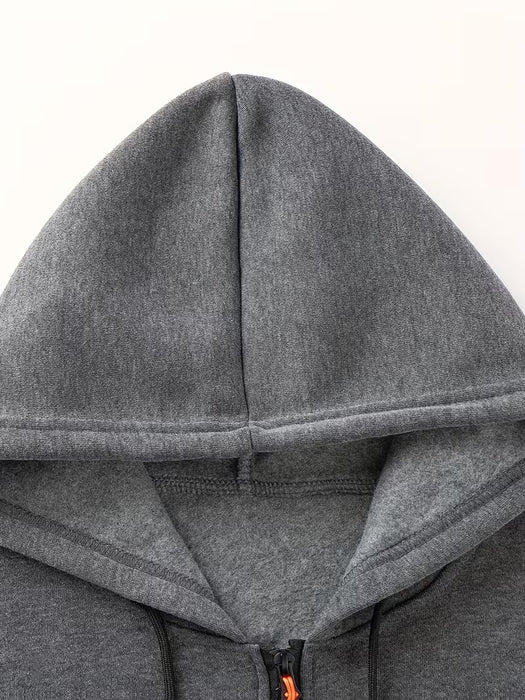 Sudadera con Capucha y Cremallera Acolchada de Moda Deportiva Casual