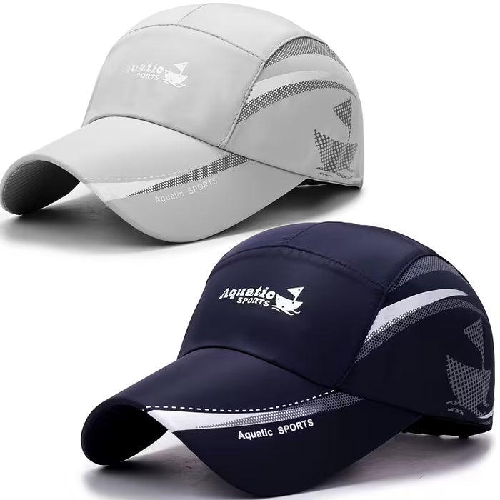 2 Piezas Gorras de Pesca al Aire Libre con Estampado de Barco de Vela