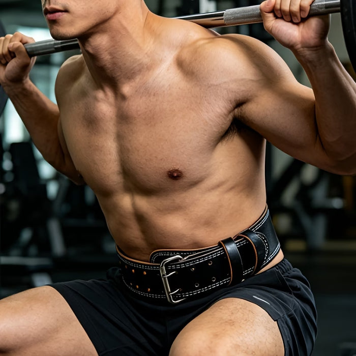 Cinturón de levantamiento de pesas de PU de fitness ajustable multiaforo para hombre y mujer